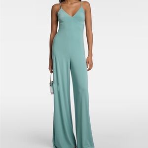 Norma Kamali Low Back Slip Jumpsuit Blue